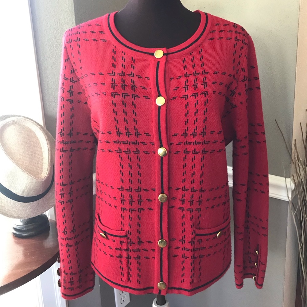 Vintage Designers Original Classic Button up Sweater EUC